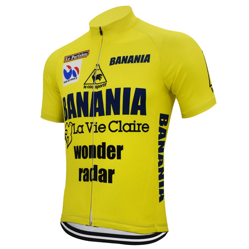 Maillot de cyclisme rétro jaune du Tour de France 1985 - Hinault