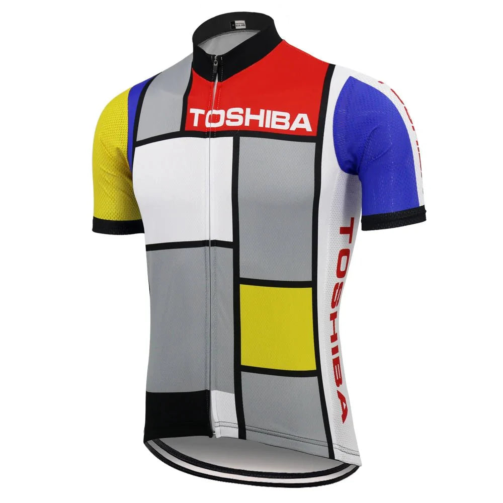Maillot de cyclisme rétro Toshiba Look 1989