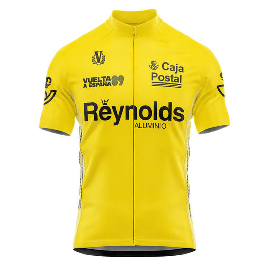 Maillot de Cyclisme Rétro Jaune des Vainqueurs de la Vuelta a España 1989 - Delgado