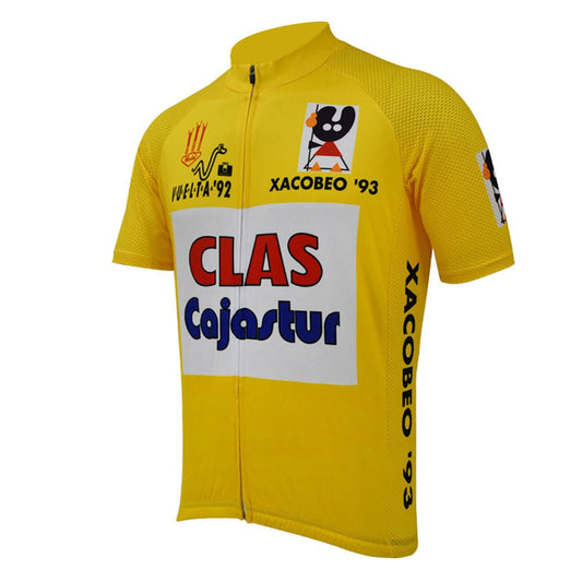 Maillot rétro de cyclisme jaune des leaders de la Vuelta a Espana 1992 - Rominger