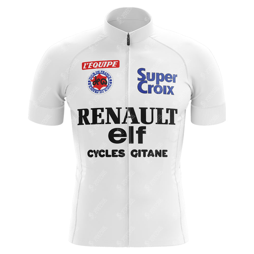 Maillot de Cyclisme Elf Blanc Tour De France 1983 Maillot de Cyclisme Rétro