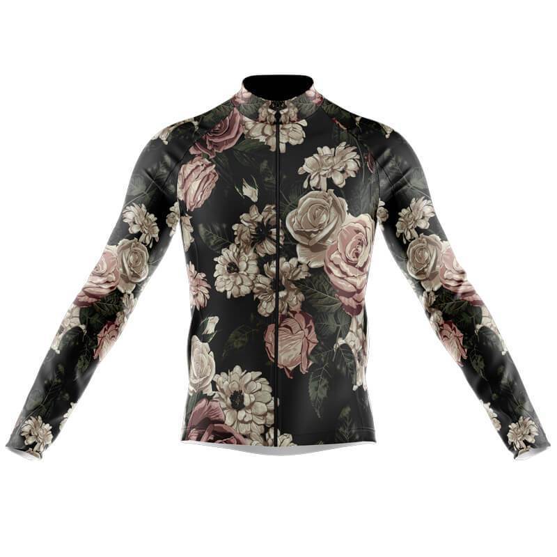 Maillot de Cyclisme Vintage à Motifs Floraux (avec Option Polaire)