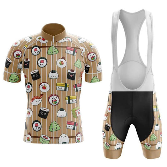 Ensemble de Maillot de Cyclisme Motif Rouleaux de Sushi Japonais