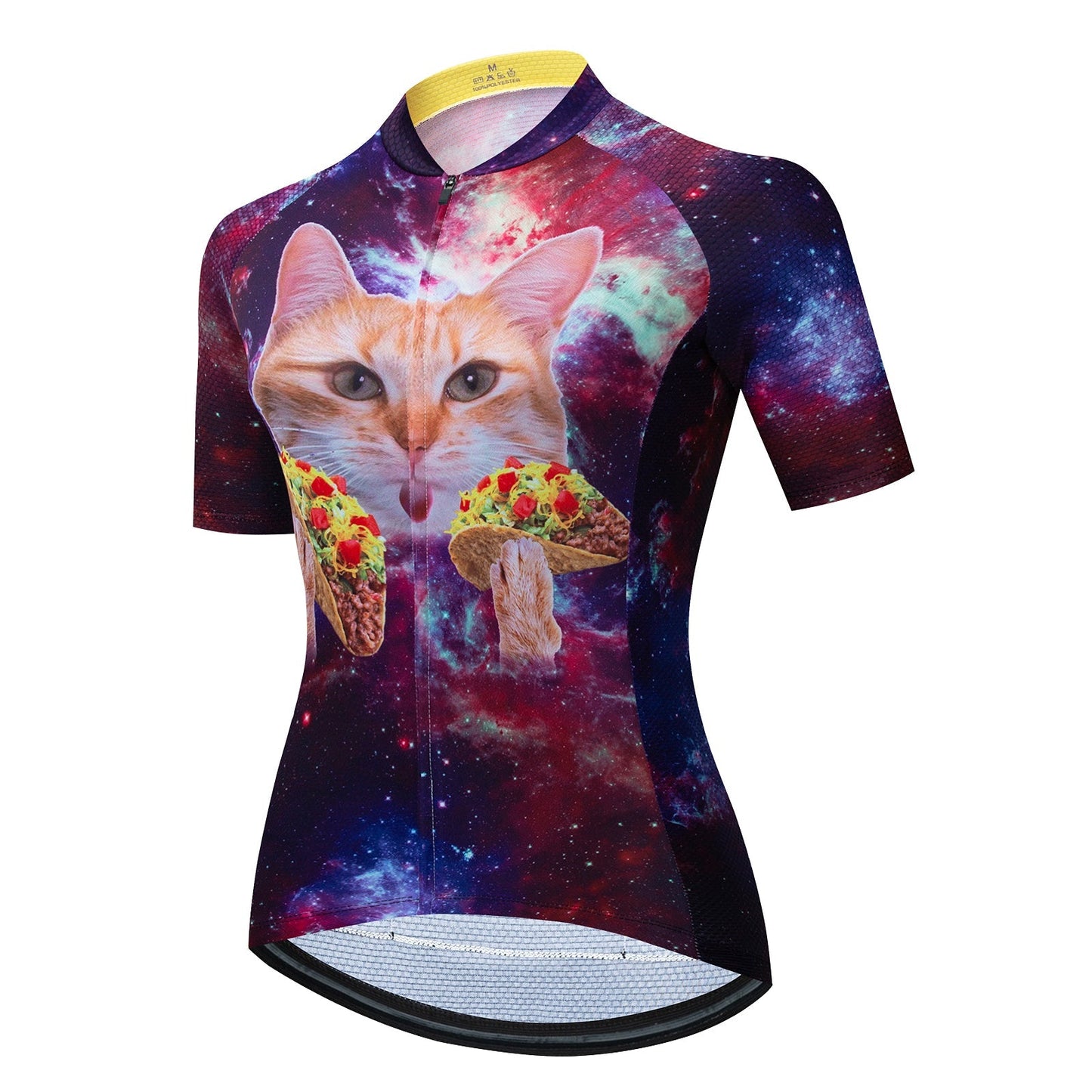 Ensemble de maillot de cyclisme pour femmes avec motif de chats et tacos