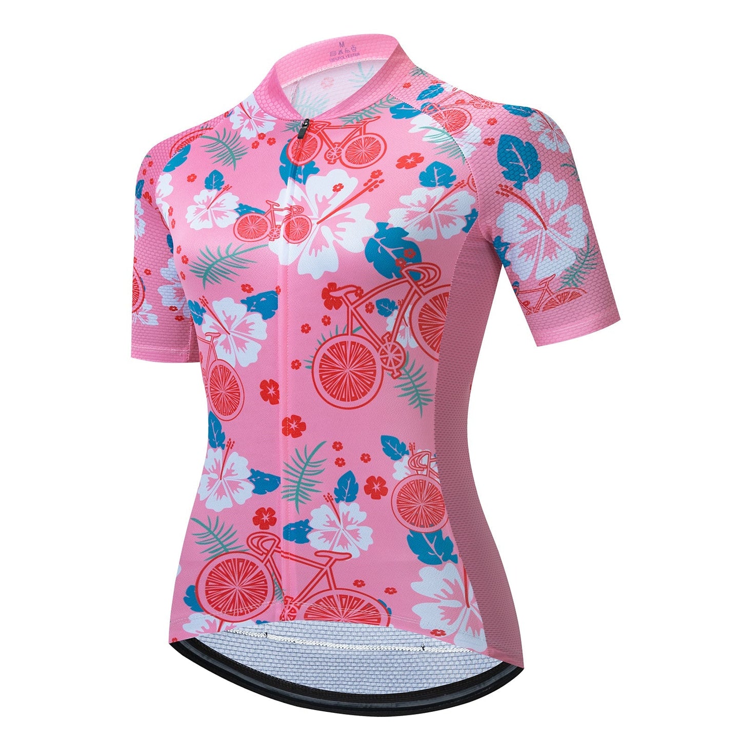 Ensemble de Maillot de Cyclisme Floral Rose pour Femme