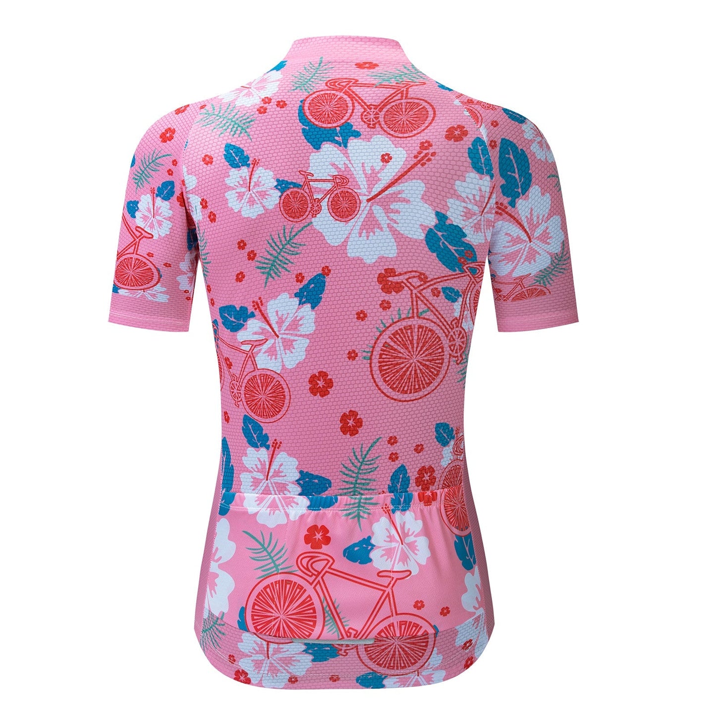 Ensemble de Maillot de Cyclisme Floral Rose pour Femme