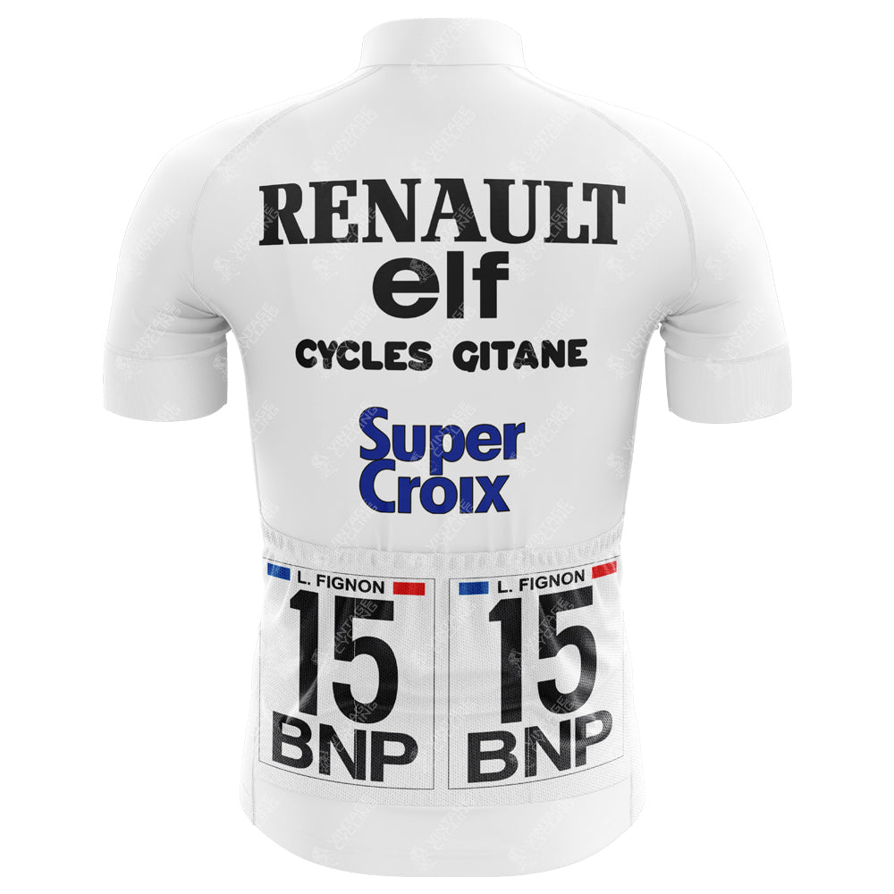 Maillot de Cyclisme Elf Blanc Tour De France 1983 Maillot de Cyclisme Rétro