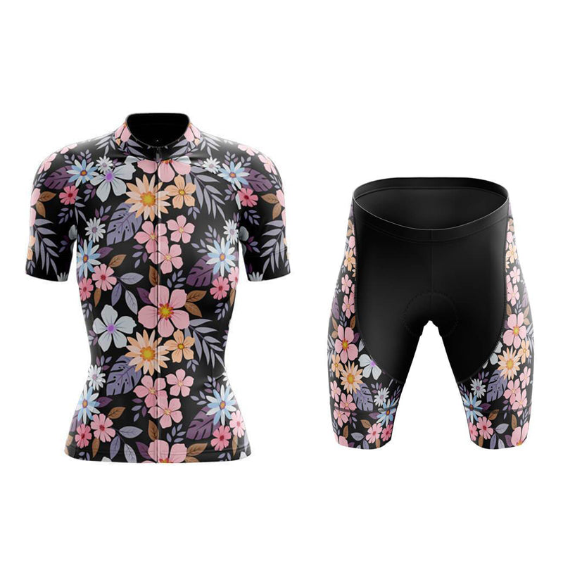 Ensemble de maillot de cyclisme à fleurs pour femmes