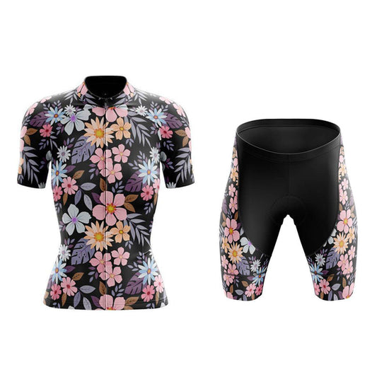 Ensemble de maillot de cyclisme à fleurs pour femmes