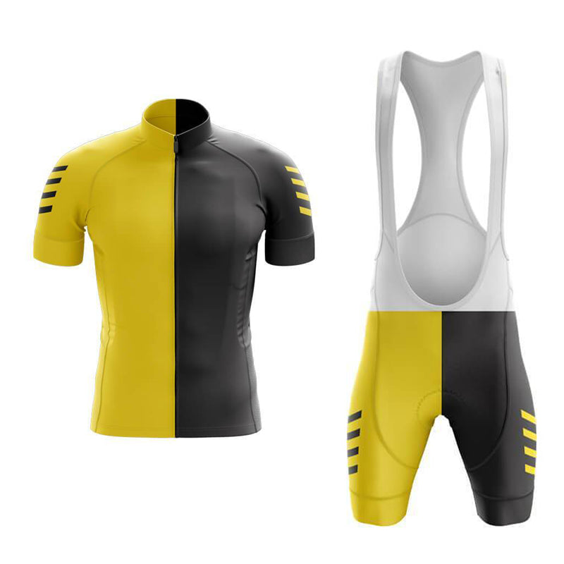 Ensemble de maillot de cyclisme jaune à motifs