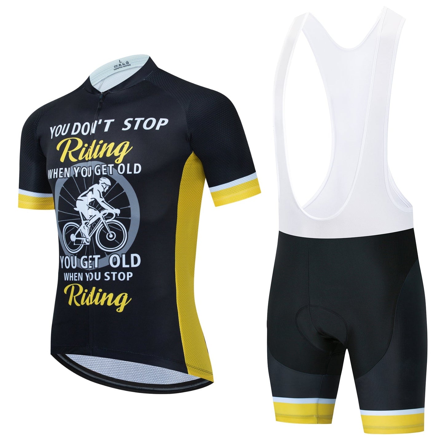 Ensemble de Maillot de Cyclisme "Ne T'arrête Pas de Rouler"