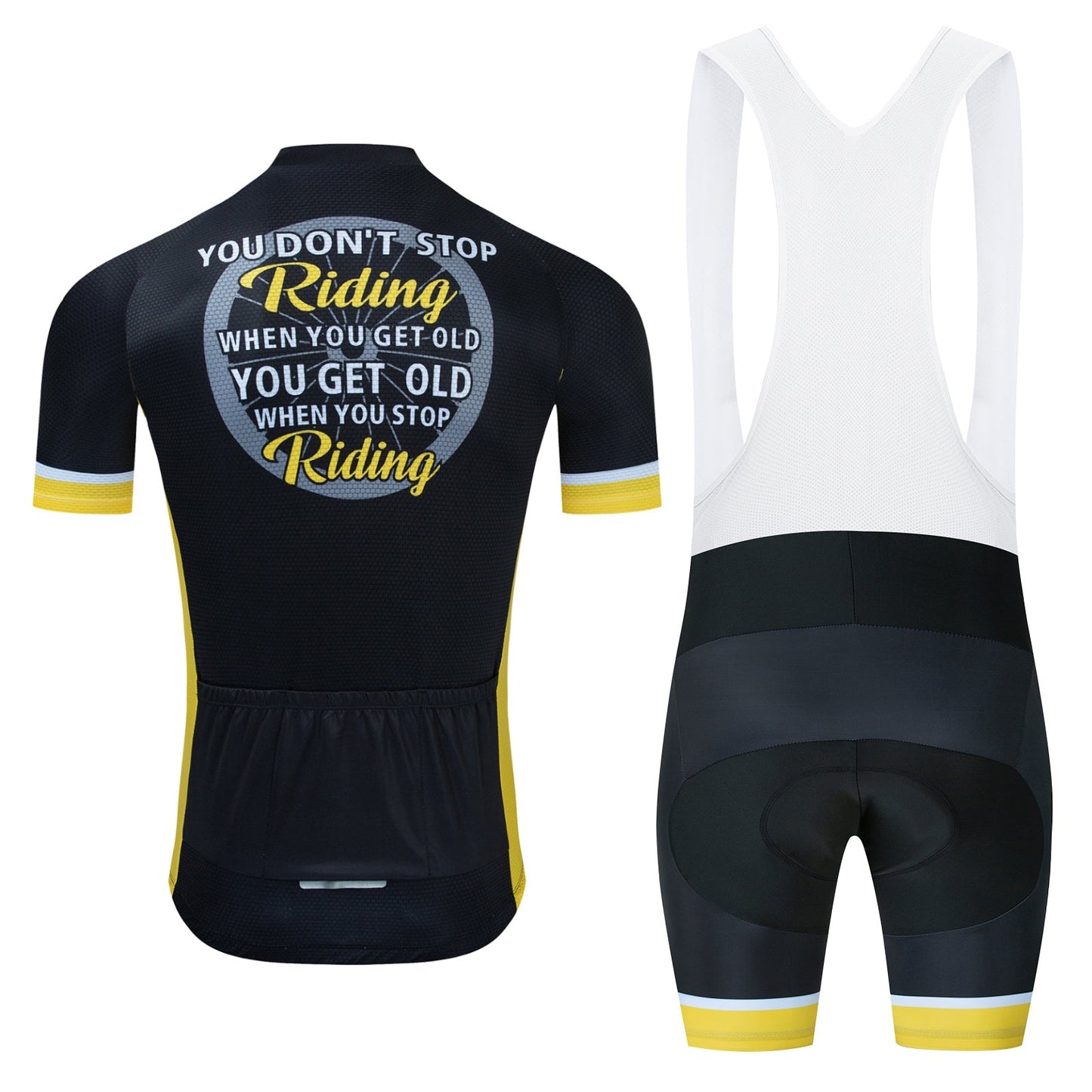 Ensemble de Maillot de Cyclisme "Ne T'arrête Pas de Rouler"