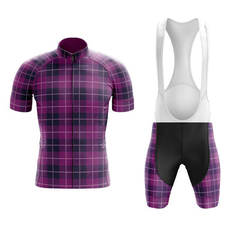 Ensemble de Maillot de Cyclisme Tartan Violet