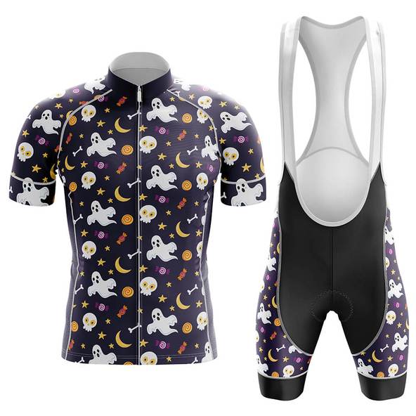 Ensemble de maillot de cyclisme Halloween Fantômes & Lunes