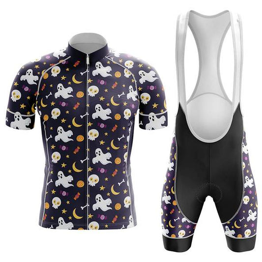 Ensemble de maillot de cyclisme Halloween Fantômes & Lunes