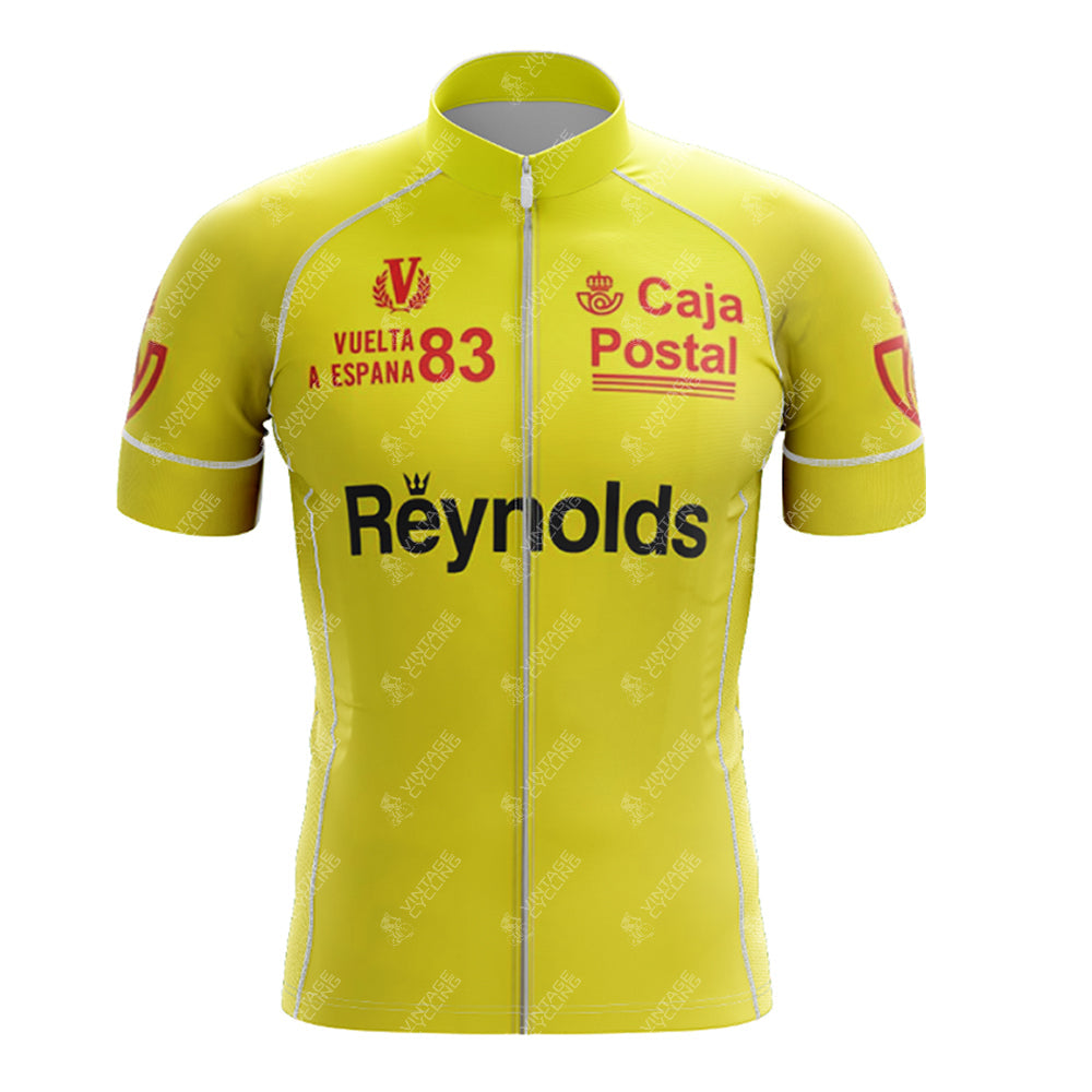 Ensemble de cyclisme rétro à manches courtes Reynolds jaune 1983