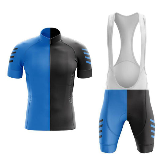 Ensemble de Maillot de Cyclisme Bleu à Fermeture Éclair