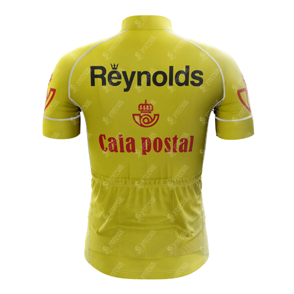 Ensemble de cyclisme rétro à manches courtes Reynolds jaune 1983