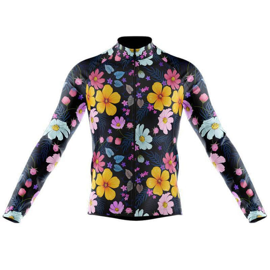 Maillot de Cyclisme Jaune à Motif Floral (avec Option Polaire)