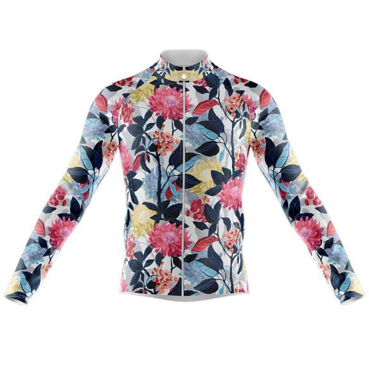 Maillot de Cyclisme Floral Rouge et Bleu (avec Option Polaire)