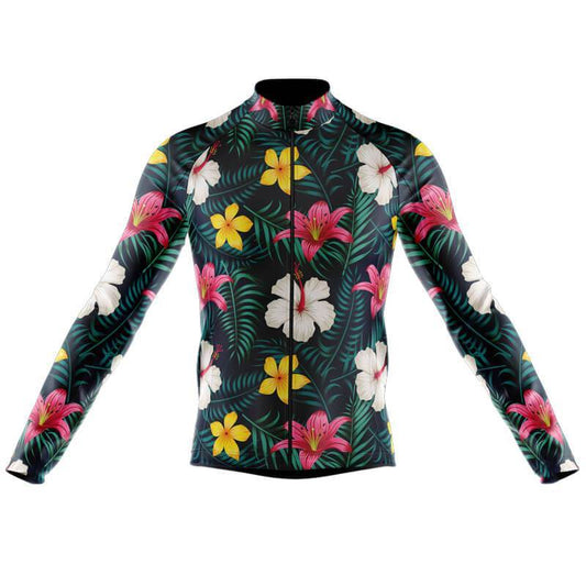 Maillot de Cyclisme Floral Jaune et Rose (avec Option Polaire)