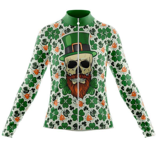 Maillot à Manches Longues Femme Crâne Irlandais Porte-Bonheur (avec Option Polaire)