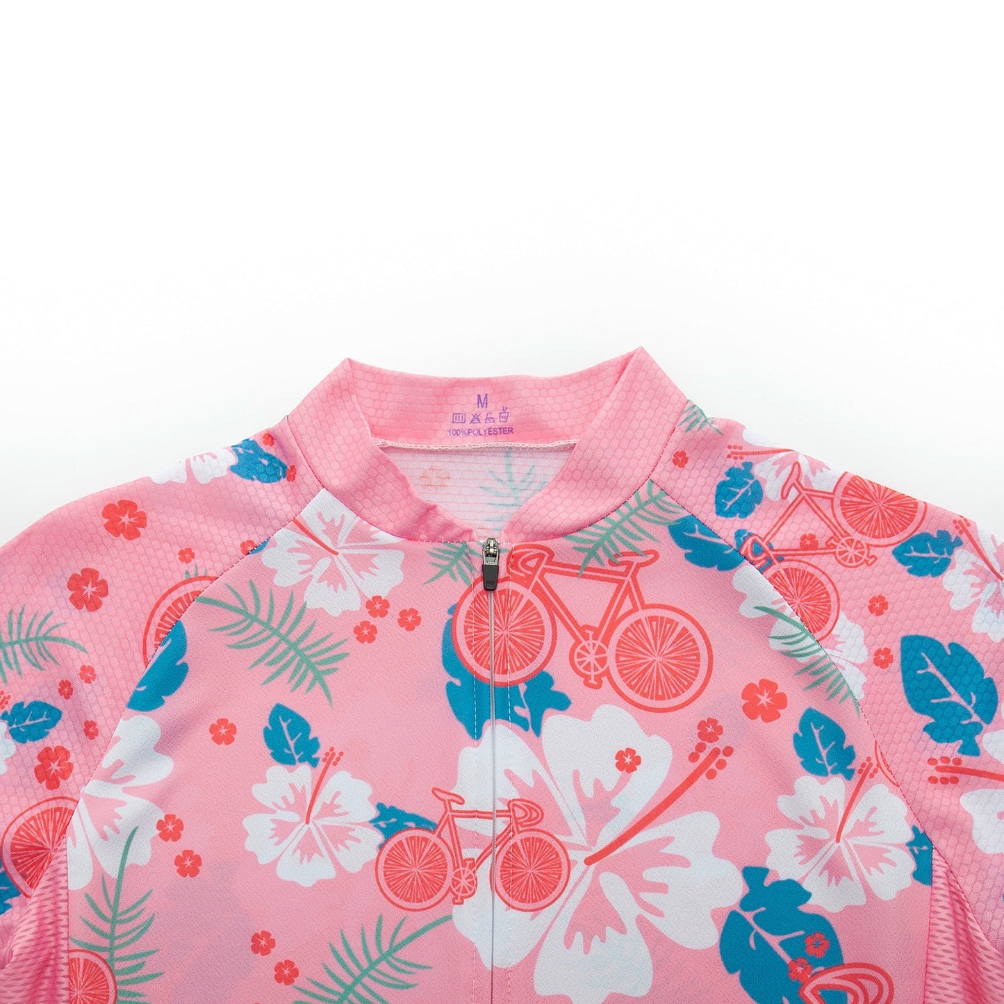 Ensemble de Maillot de Cyclisme Floral Rose pour Femme