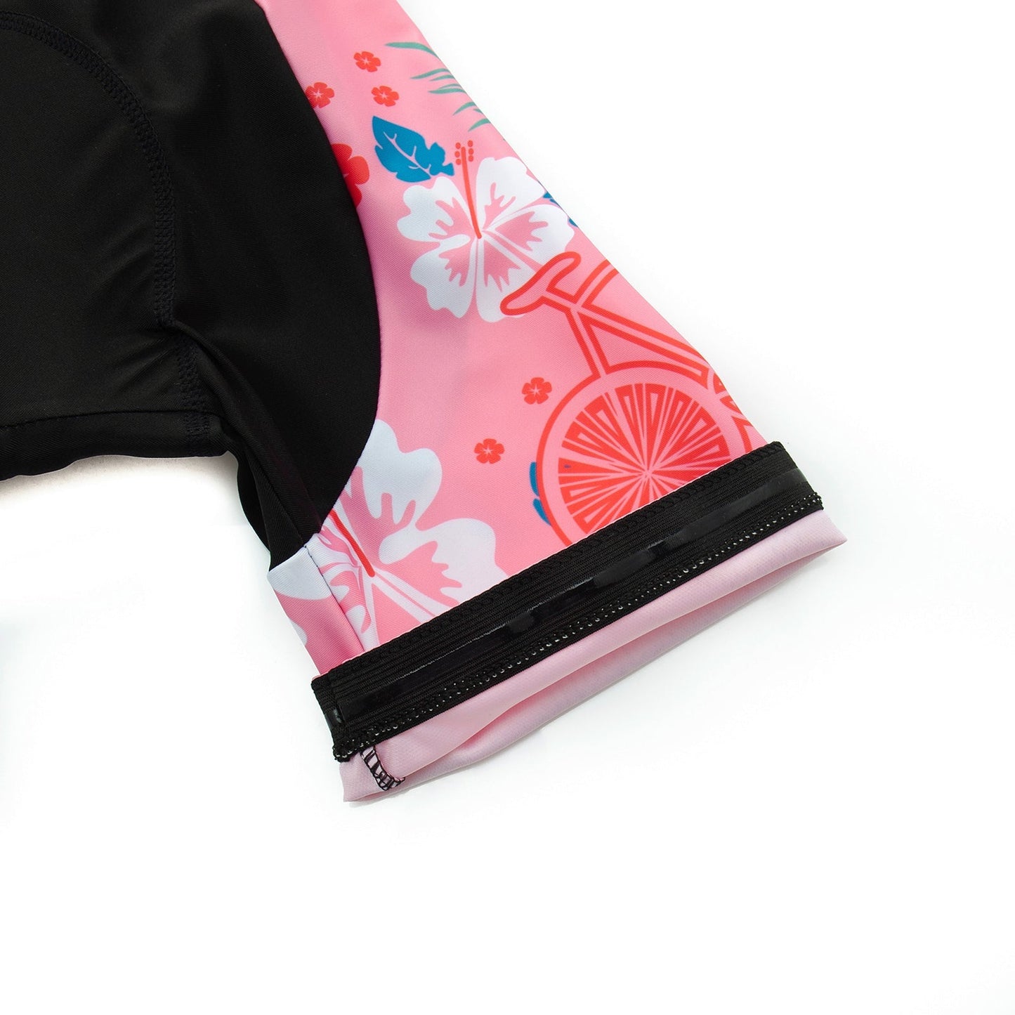 Ensemble de Maillot de Cyclisme Floral Rose pour Femme