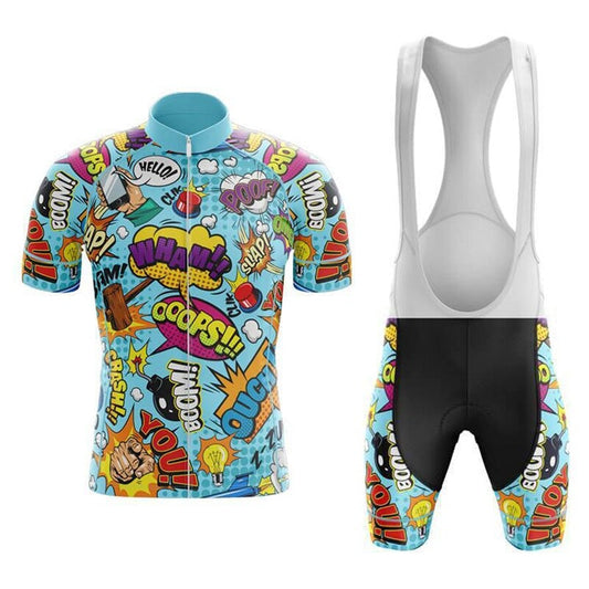 Ensemble de maillot de cyclisme "Bande Dessinée Explosive"