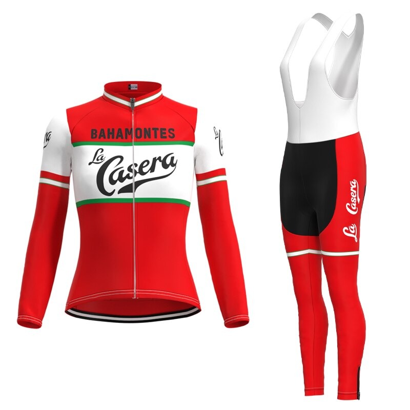 Tenue de cyclisme rétro pour femmes La Casera-Bahamontes (avec polaire d'hiver)