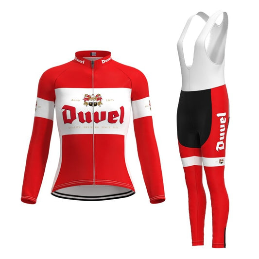 Ensemble Long de Maillot de Cyclisme Rétro Bière Duvel pour Femmes