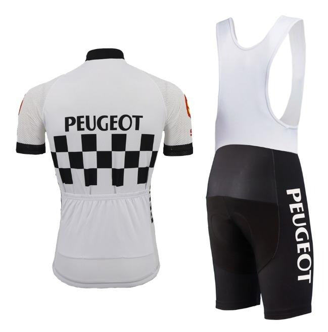 Ensemble Maillot de Cyclisme Rétro Classique Peugeot des Années 1960 avec Coquille