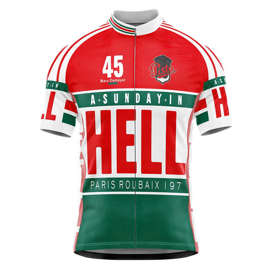 Un dimanche en enfer Maillot de cyclisme rétro Paris-Roubaix