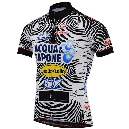 Maillot de cyclisme rétro Zebra Acqua Sapone Cantina Tollo