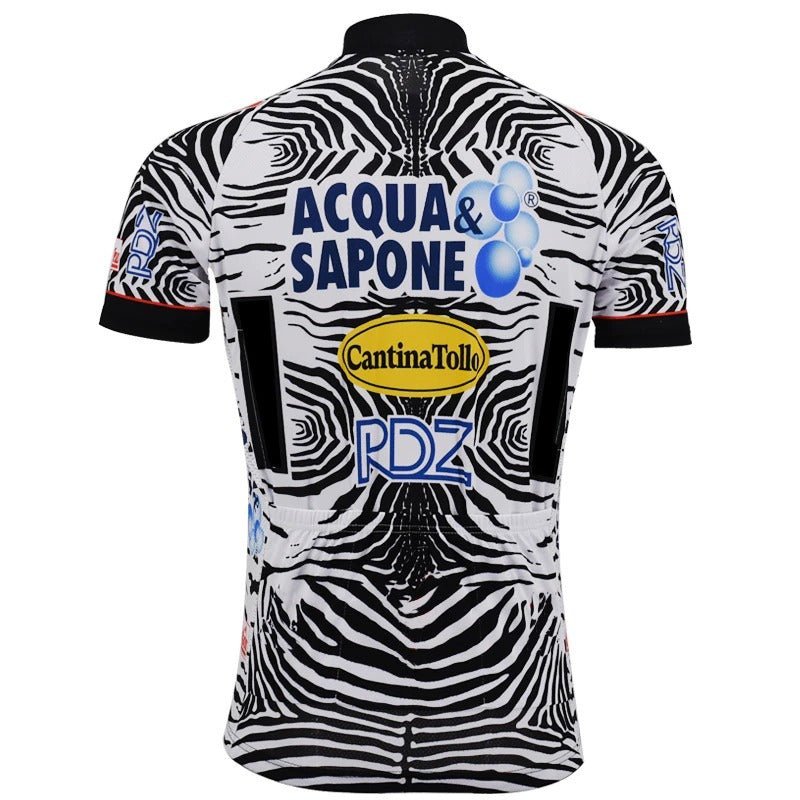 Maillot de cyclisme rétro Zebra Acqua Sapone Cantina Tollo