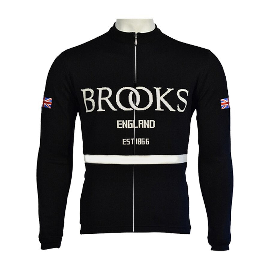 Maillot de cyclisme rétro à manches longues Brooks England (avec option polaire)