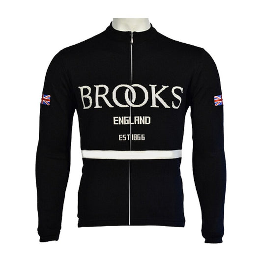 Maillot de cyclisme rétro à manches longues Brooks England (avec option polaire)
