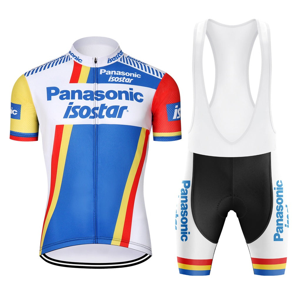 Ensemble de Maillot de Cyclisme Rétro Panasonic-Isostar