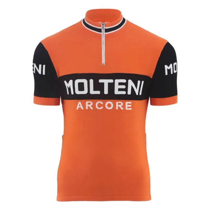 Maillot de cyclisme rétro en laine de luxe Molteni - Merckx
