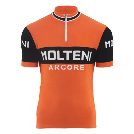 Maillot de cyclisme rétro en laine de luxe Molteni - Merckx