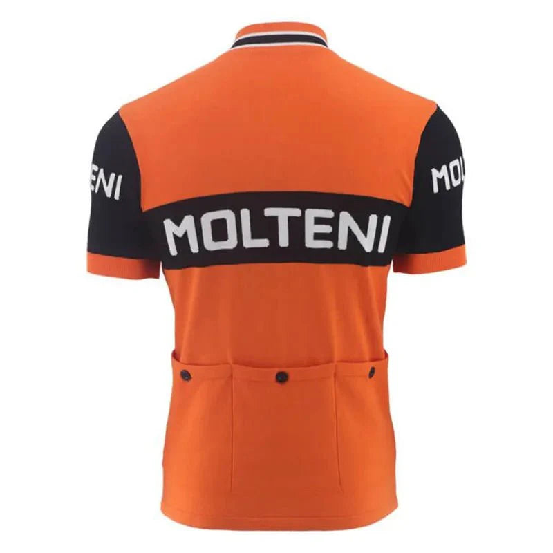Maillot de cyclisme rétro en laine de luxe Molteni - Merckx
