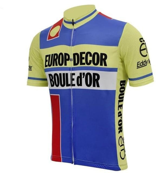 Europ Decor Maillot de Cyclisme Rétro Boule d'Or 1984