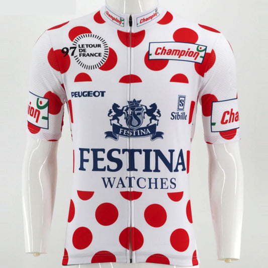 Maillot de Cyclisme Rétro KOM Festina 1997