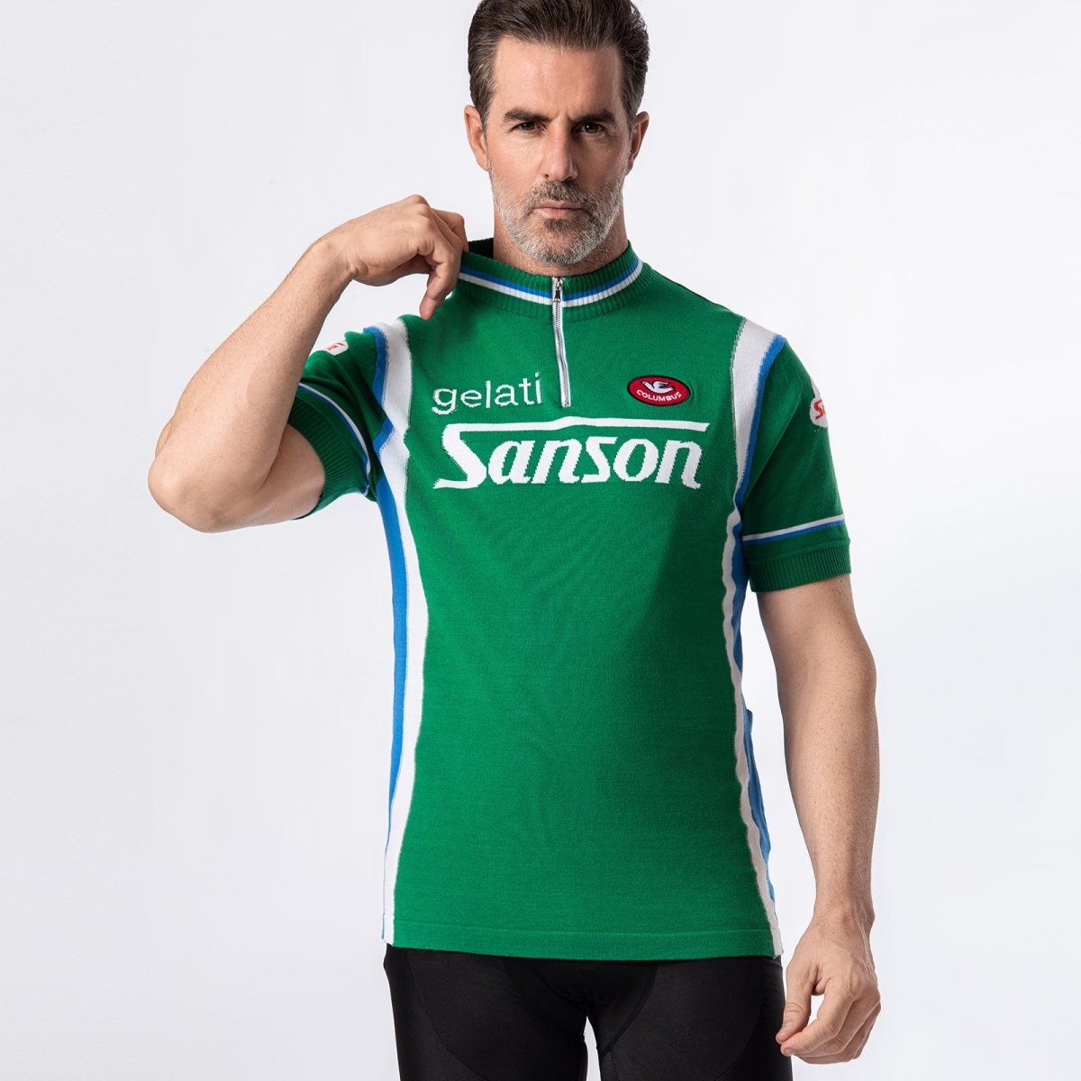 Maillot de Cyclisme Rétro - Mélange de Laine Mérinos Gelati Sanson