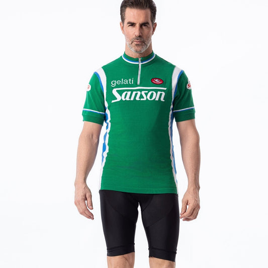 Maillot de Cyclisme Rétro - Mélange de Laine Mérinos Gelati Sanson