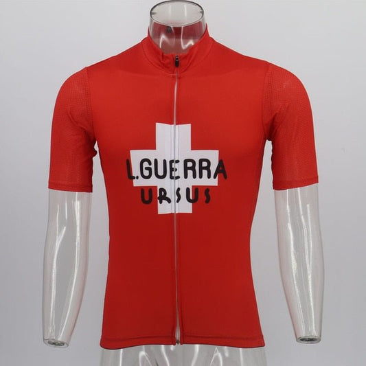 Maillot de cyclisme rétro Learco Guerra Ursus rouge