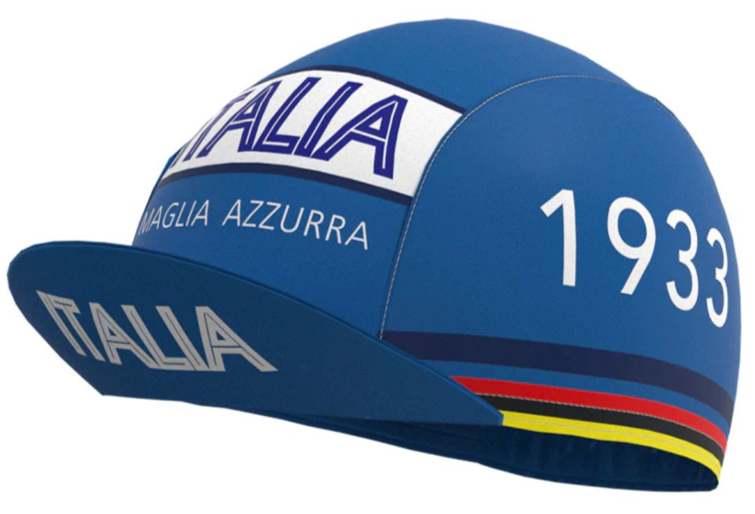 Casquette de Cyclisme Rétro Italie 1933 Bleu
