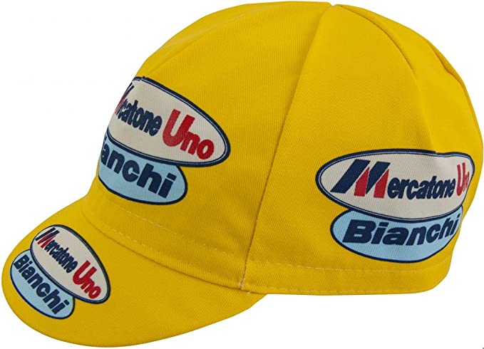 Casquette de Cyclisme Rétro Mercatone Uno Bianchi