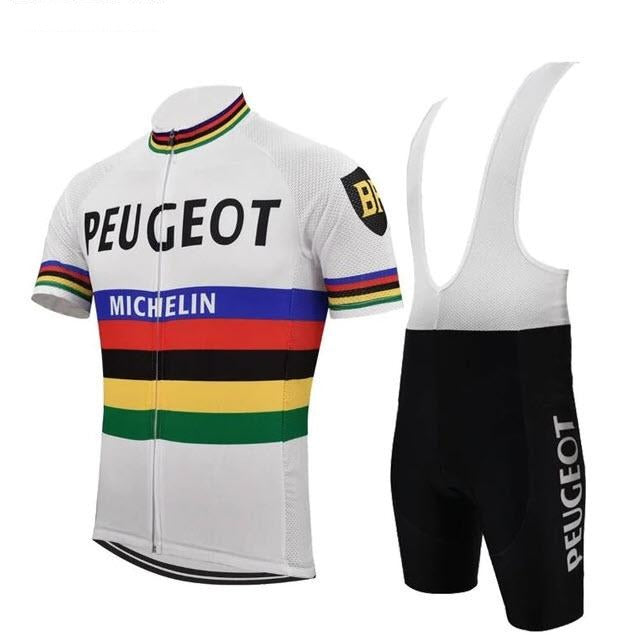 Ensemble de Maillot de Cyclisme Rétro Peugeot BP Michelin