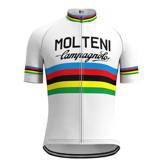 Maillot de cyclisme rétro blanc Molteni